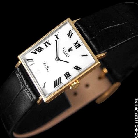 celine watch vintage crocodile rectangle gold|rolex cellini date chart.